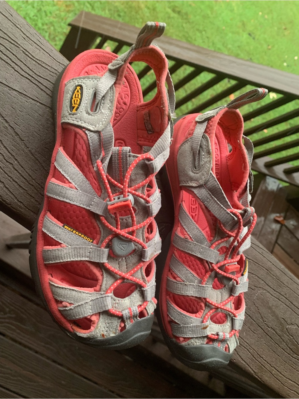 KEEN Coral and Gray Women's Waterproof Strappy Sandals